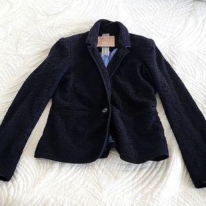Knit navy blazer